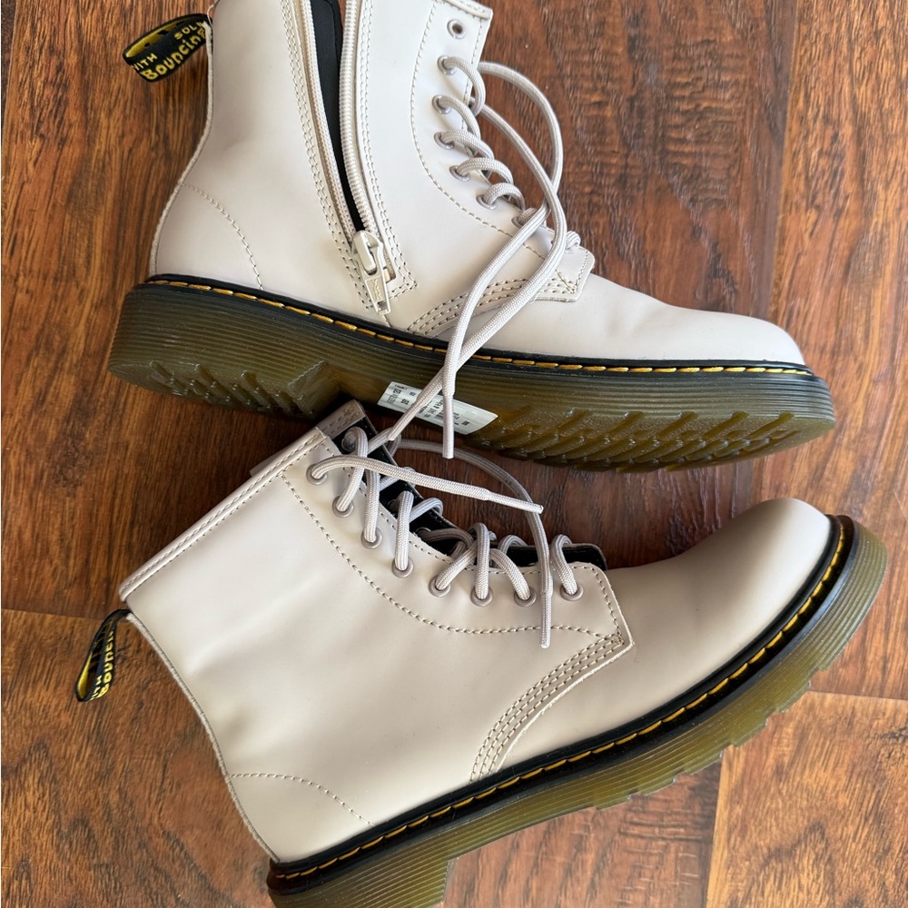 Dr. Marten Taupe Zipper + Lace-Up Boots